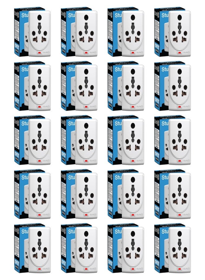 Sturlite Konvert Multiplug| 6-16 Amp| 2-Pin & 3-Pin Socket| Universal AC Travel Adapter| Premium Polycarbonate Body Socket| Compact Converter Plug for Travel, Home & Office Use - Pack of 20 - Image 1